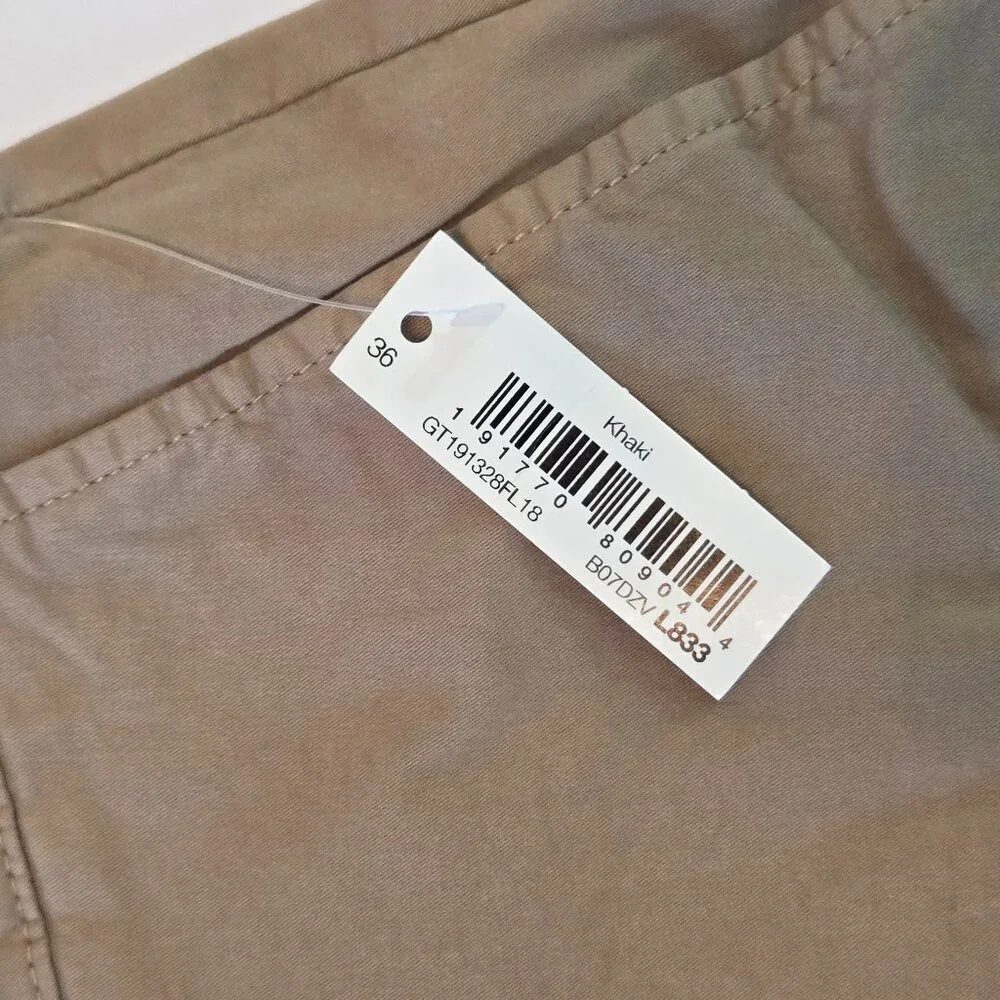 Chino Flat Front Khaki Shorts by Goodthreads, Size 36, NWT